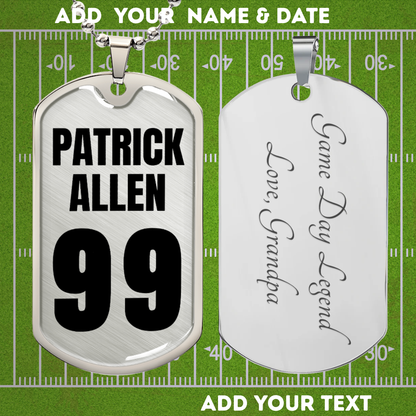 Personalized Engraved Dog Tag Necklace with Name and Number