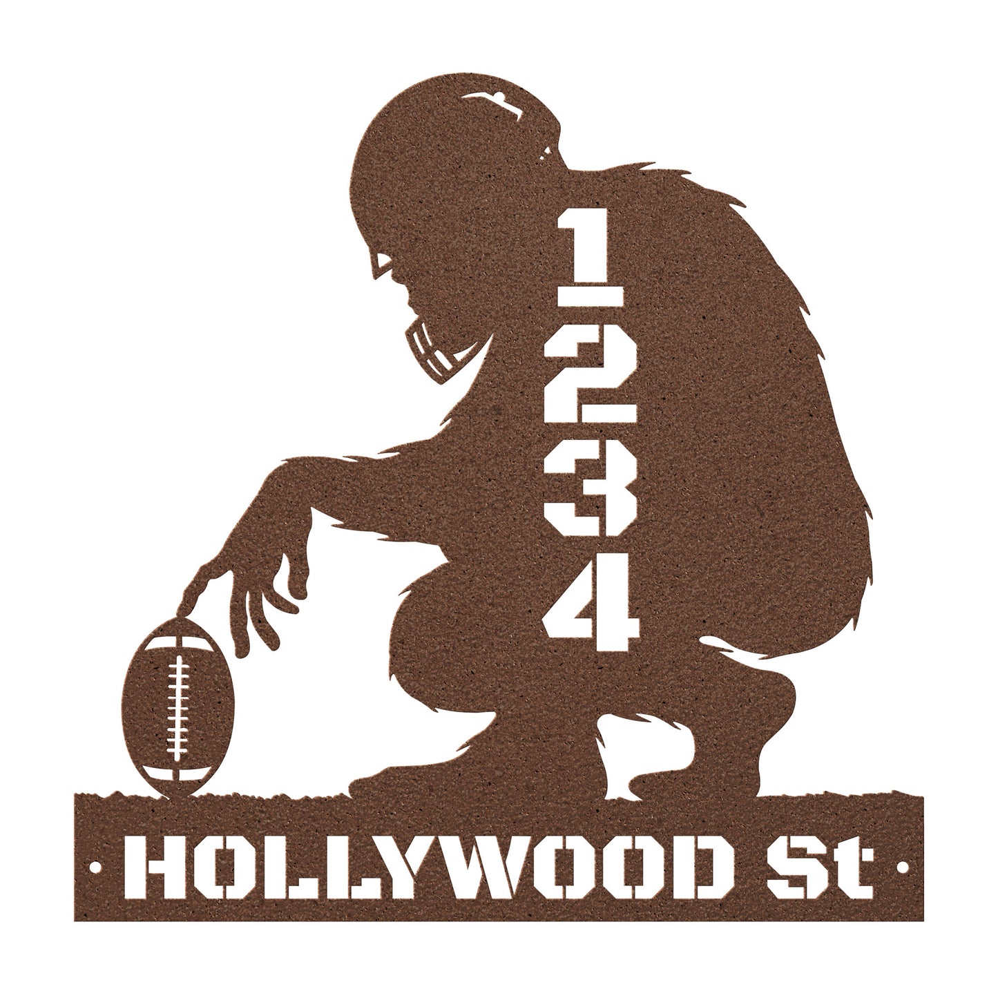 Address sign BIGFOOT AND FOOTBALL