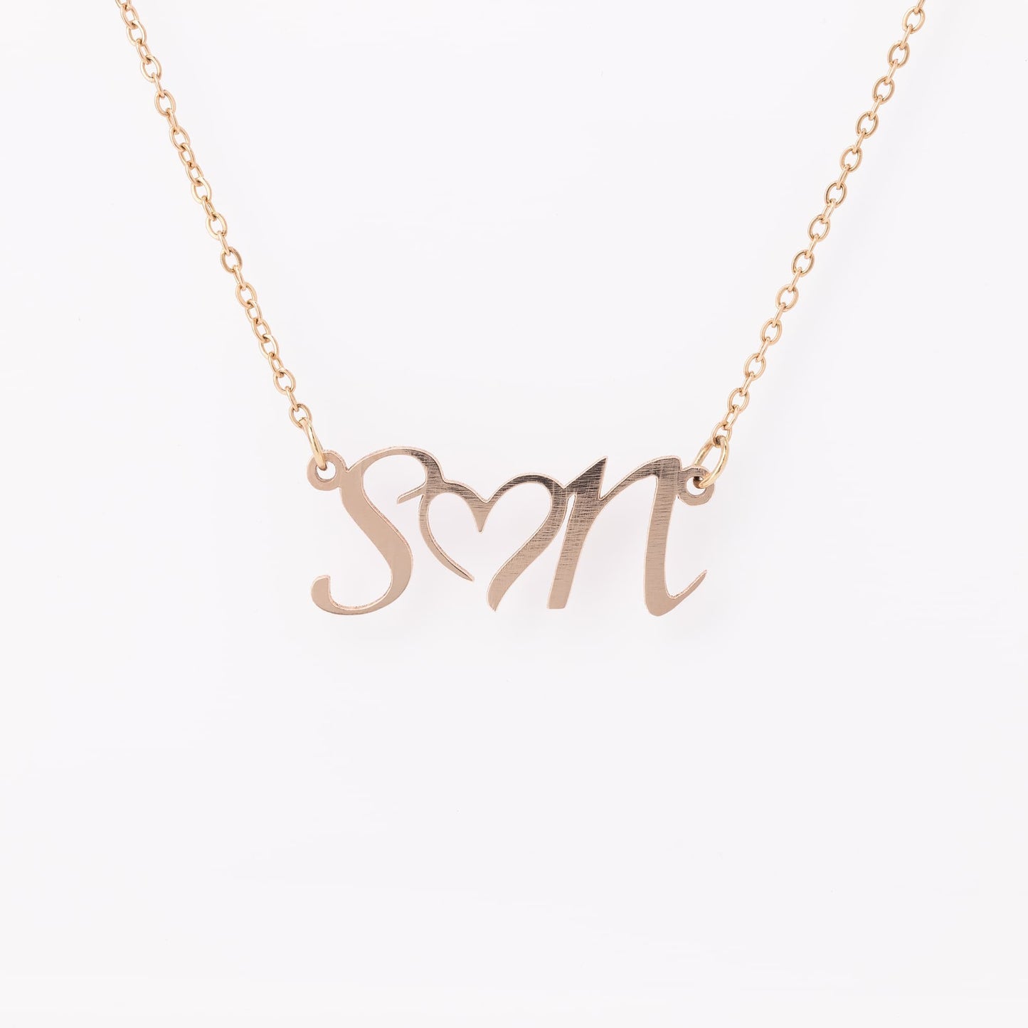 17 – 19 inch adjustable necklace whith Personalized Charm DOUBLE INITIAL HEART