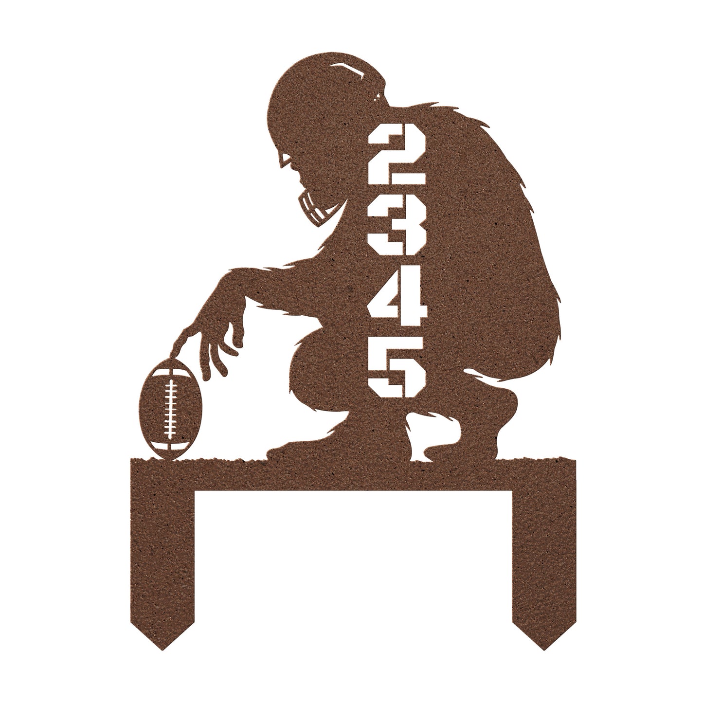 In-ground Address sign BIGFOOT AND FOOTBALL