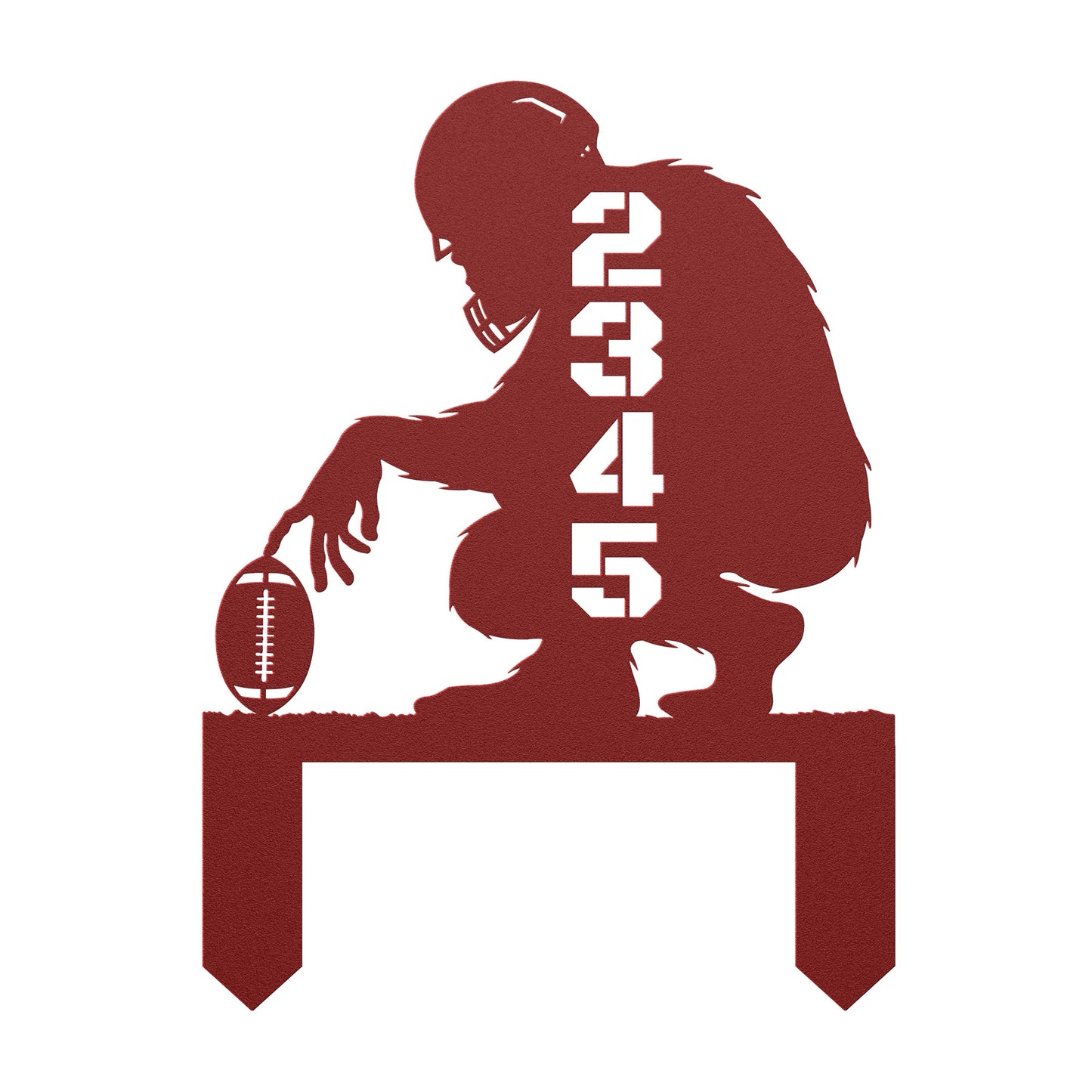 In-ground Address sign BIGFOOT AND FOOTBALL
