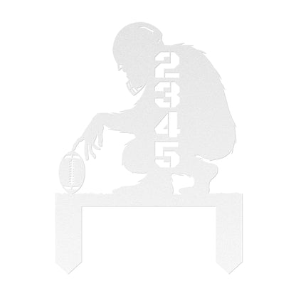 In-ground Address sign BIGFOOT AND FOOTBALL