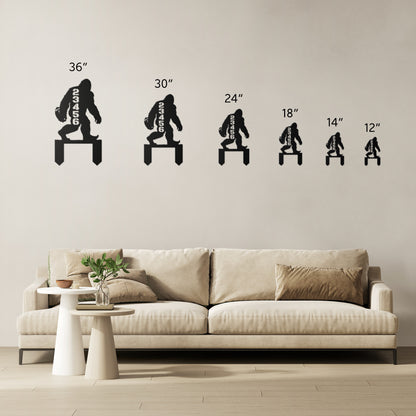 In-ground Address sign BIGFOOT PLAYING FOOTBALL