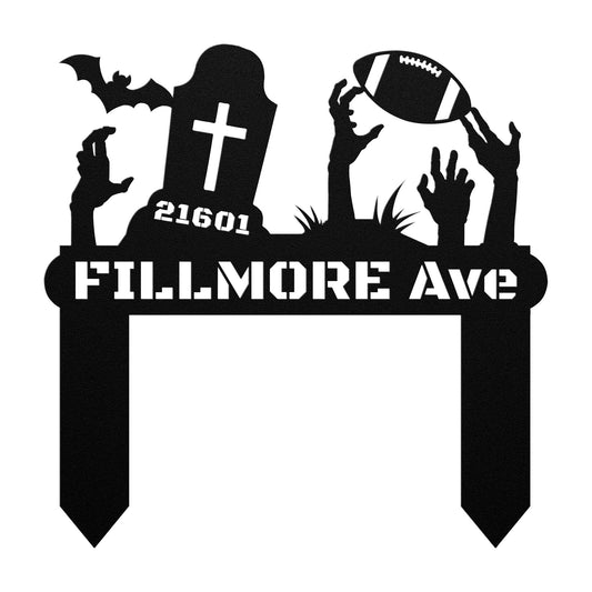 In-ground Halloween style sign DEADLY FOOTBALL