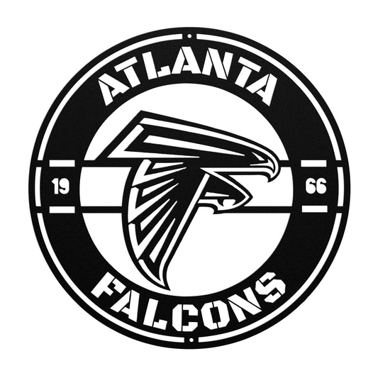 Atlanta Falcons Custom Metal Established Date Circle. Art Wall decor man cave