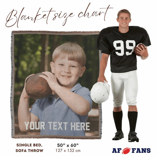 Personalized Woven Photo Blanket with Custom Text