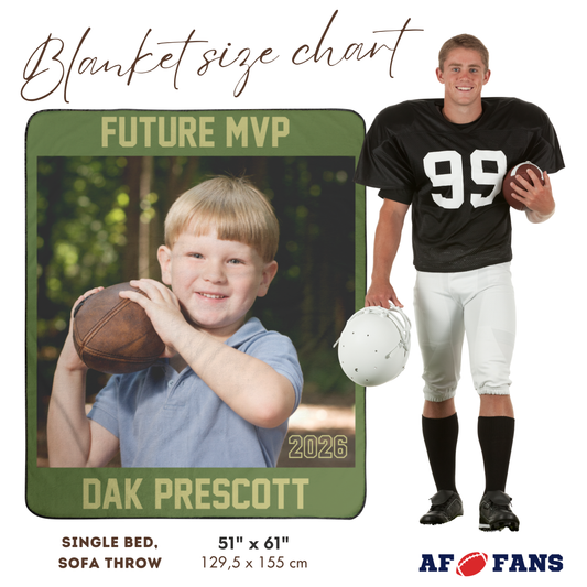 Personalized Stadium Photo Blanket with Custom Name, Number & Team