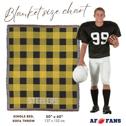Personalized Football Team Colors Woven Throw Blanket - Custom Text for Game Day, Couch & Bed