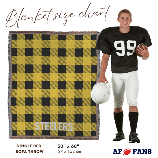 Personalized Football Team Colors Woven Throw Blanket - Custom Text for Game Day, Couch & Bed