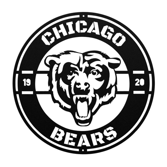 Chicago Bears Custom Metal Established Date Circle. Art Wall decor man cave