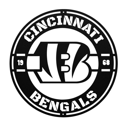 Cincinnati Bengals Custom Metal Established Date Circle. Art Wall decor man cave