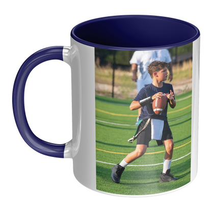 Personalized 11 oz Football Mug with Custom Text, Photo or Picture