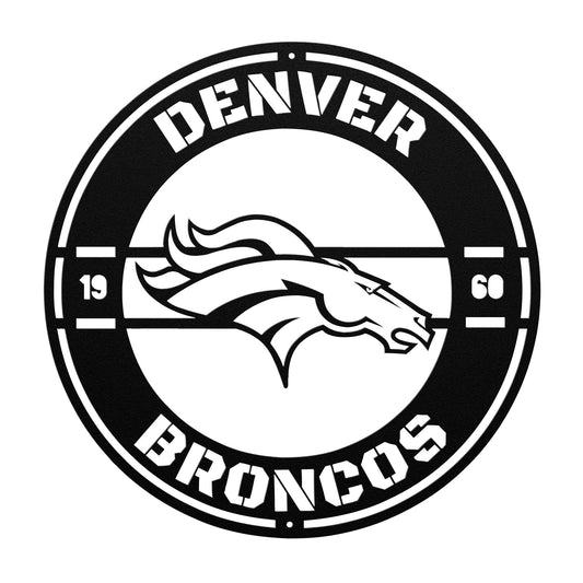 Denver Broncos Custom Metal Established Date Circle. Art Wall decor man cave
