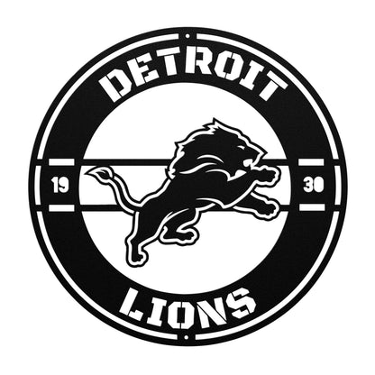 Detroit Lions Custom Metal Established Date Circle. Art Wall decor man cave