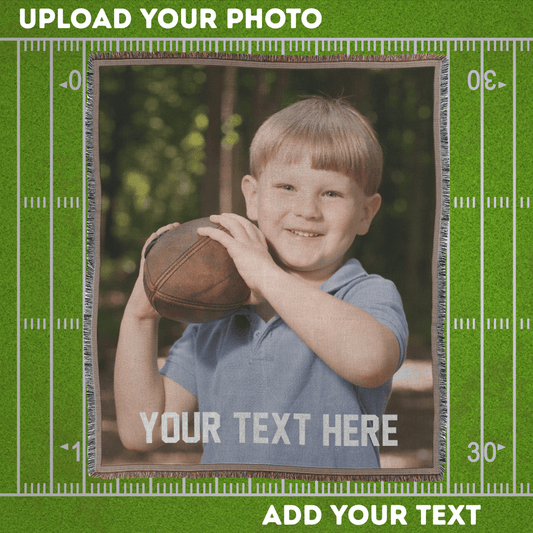 Personalized Woven Photo Blanket with Custom Text