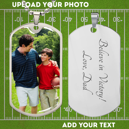 Luxury Military Style Necklace with Custom Engraving and Photo