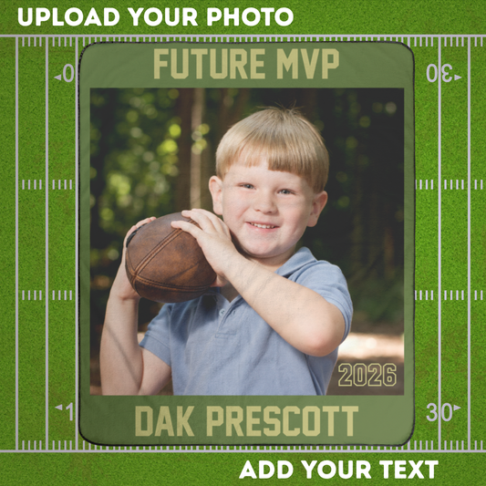 Personalized Stadium Photo Blanket with Custom Name, Number & Team