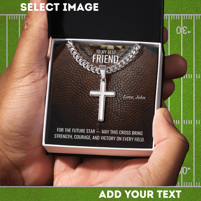 Cuban Chain Cross Necklace with Personalized Card – AFFans LLC