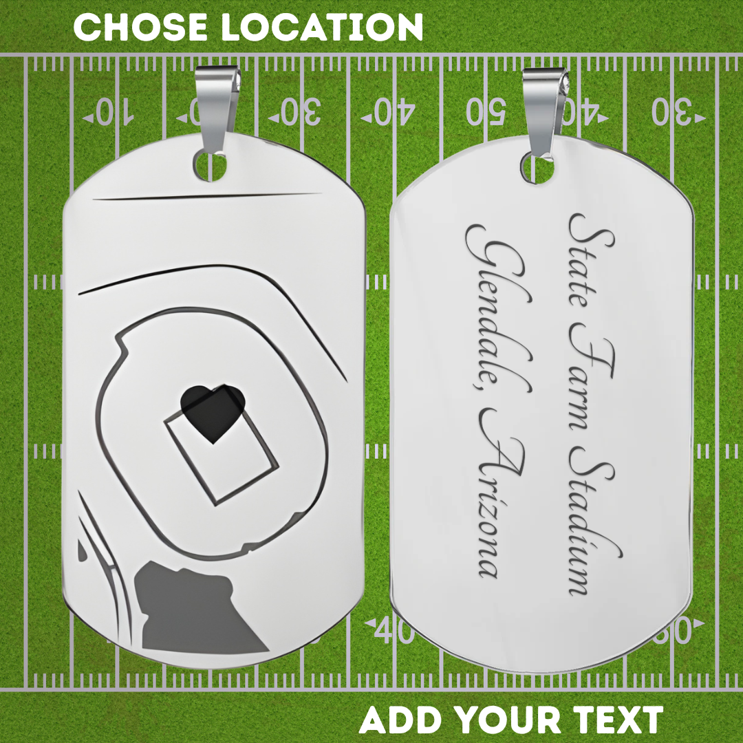 Engraved Map Dog Tag Necklace - Personalized Location Pendant
