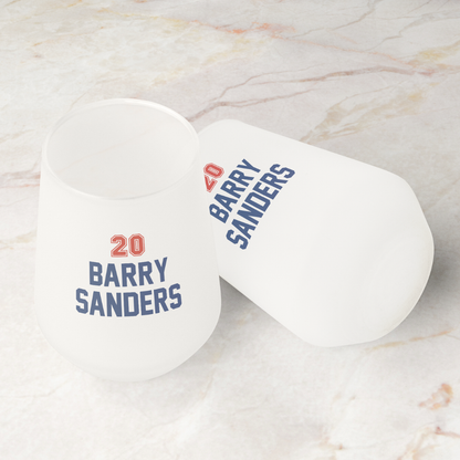 Personalized 13 oz Frosted Stemless Wine Glass - Football Design with Custom Text