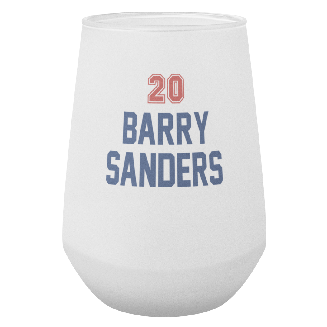 Personalized 13 oz Frosted Stemless Wine Glass - Football Design with Custom Text