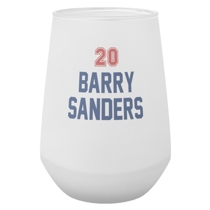 Personalized 13 oz Frosted Stemless Wine Glass - Football Design with Custom Text