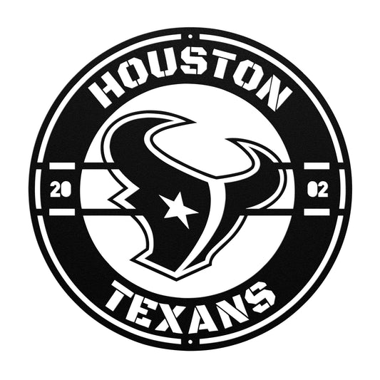 Houston Texans Custom Metal Established Date Circle. Art Wall decor man cave