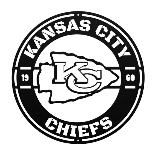 Kansas City Chiefs Custom Metal Established Date Circle. Art Wall decor man cave