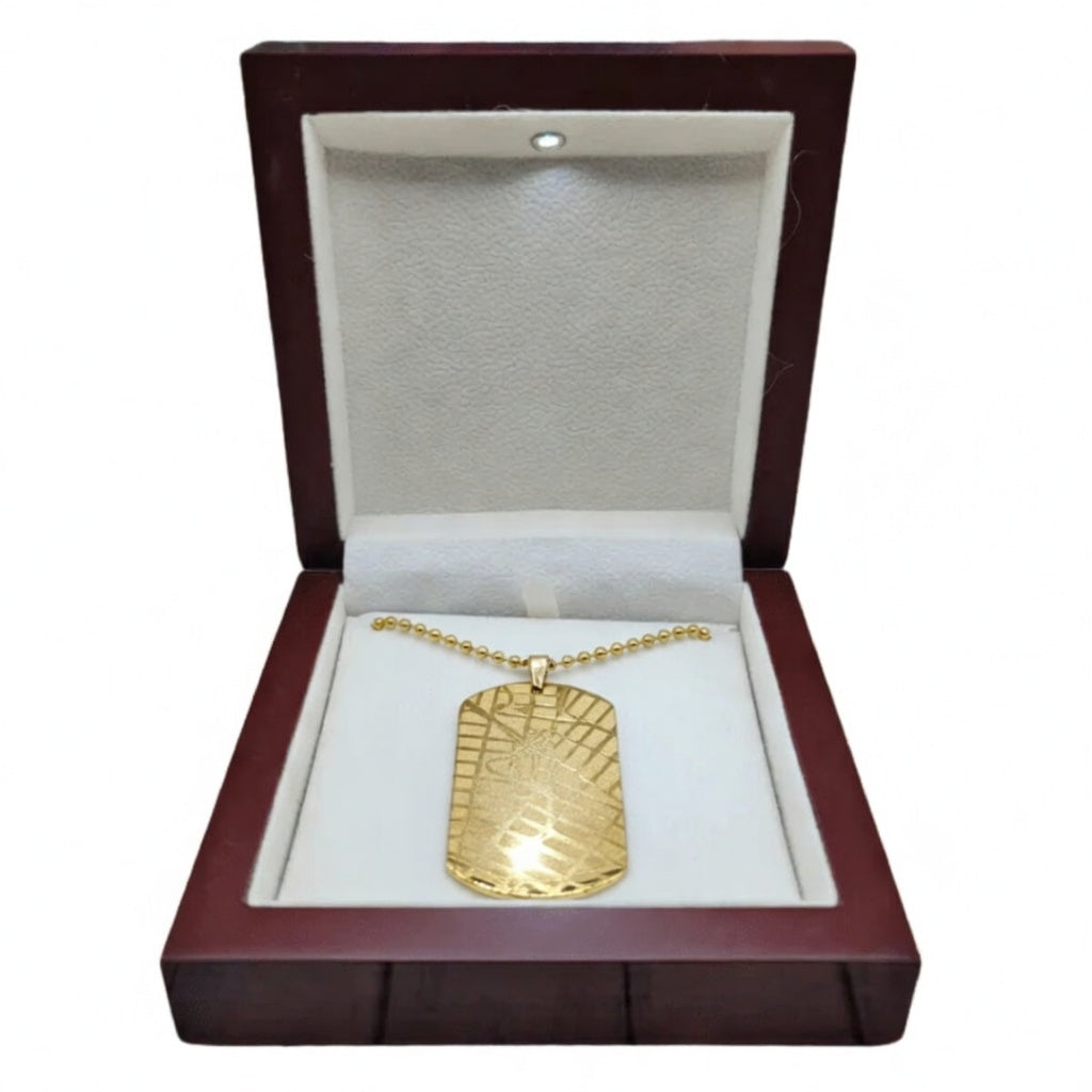 Engraved Map Dog Tag Necklace - Personalized Location Pendant