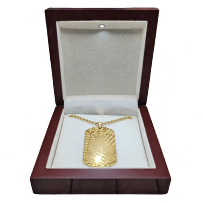 Engraved Map Dog Tag Necklace - Personalized Location Pendant