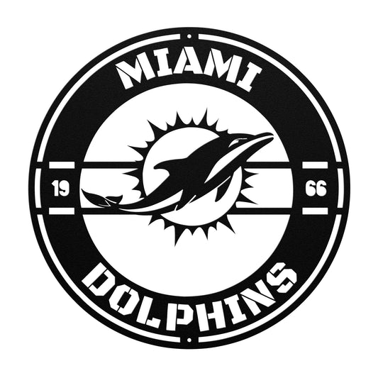 Miami Dolphins Custom Metal Established Date Circle. Art Wall decor man cave