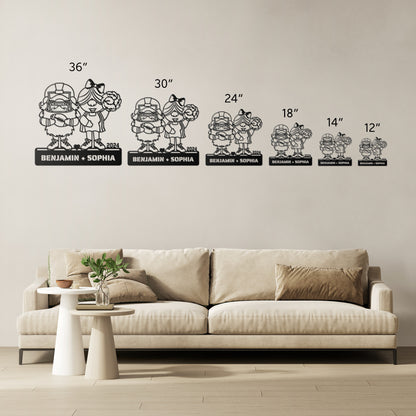 Personalized Metal Sign 'Football Coach & Cheerleader' with Custom Text & Date