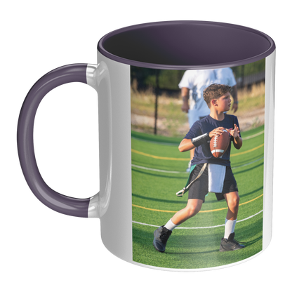 Personalized 11 oz Football Mug with Custom Text, Photo or Picture