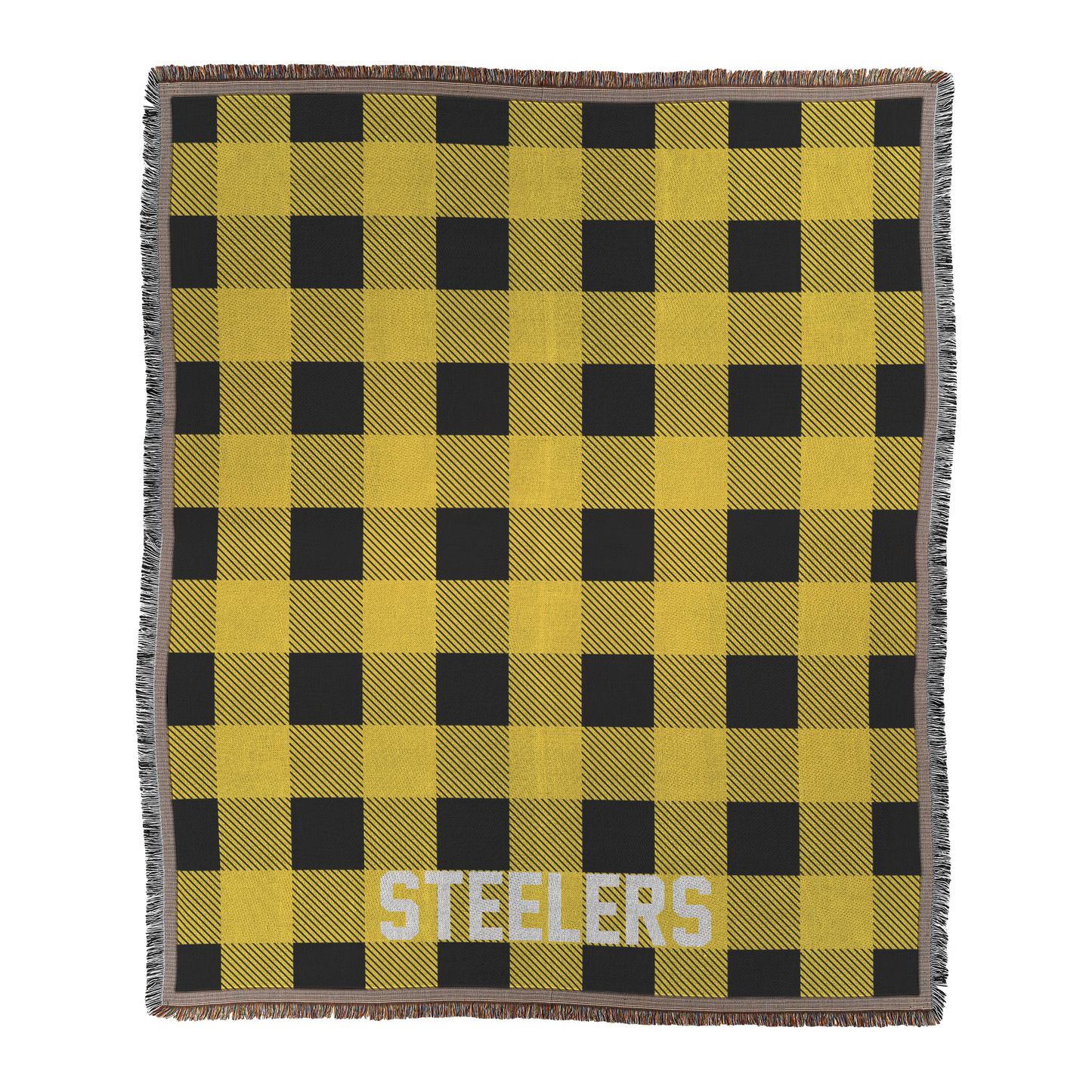 Personalized Football Team Colors Woven Throw Blanket - Custom Text for Game Day, Couch & Bed