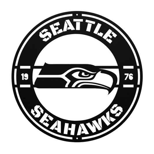 Seattle Seahawks Custom Metal Established Date Circle. Art Wall decor man cave