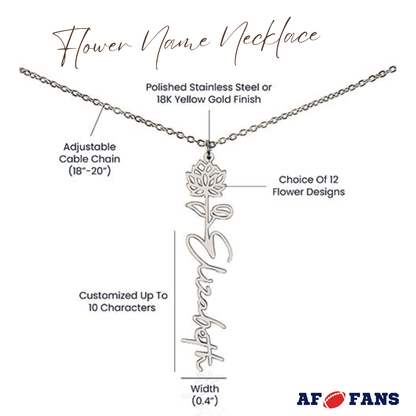Personalized Flower Name Necklace