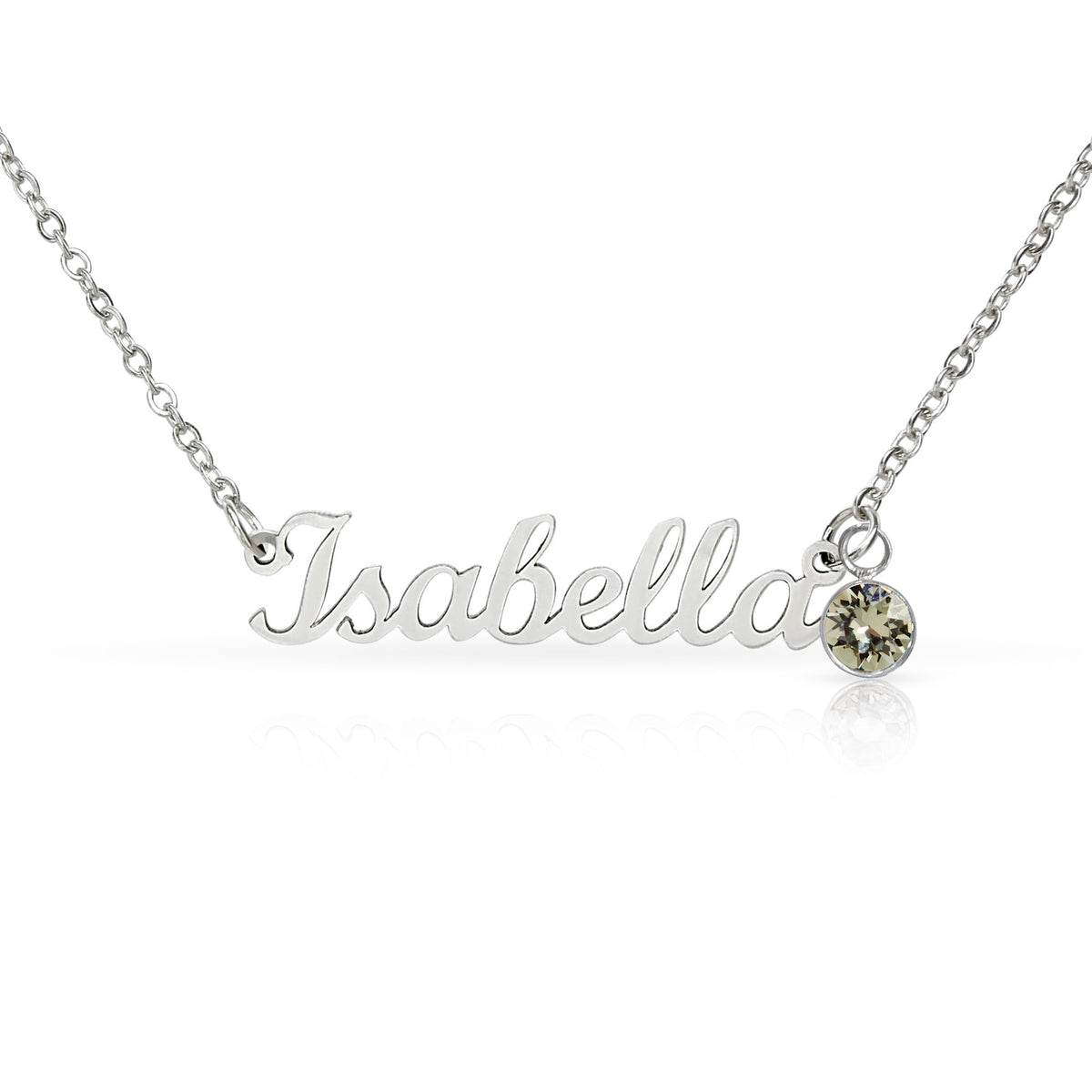 For Daughter: Personalized Name Pendant Necklace with Birthstone and Message Card — "We chose your name before we ever held you"2
