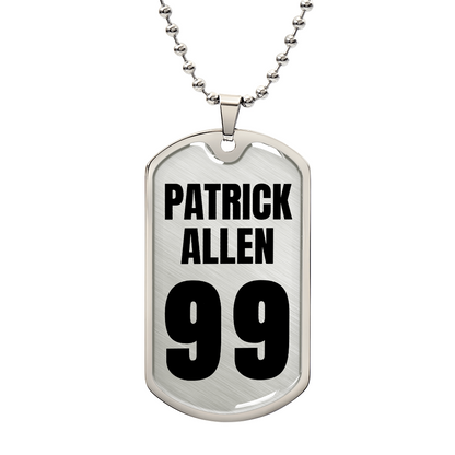 Personalized Engraved Dog Tag Necklace with Name and Number