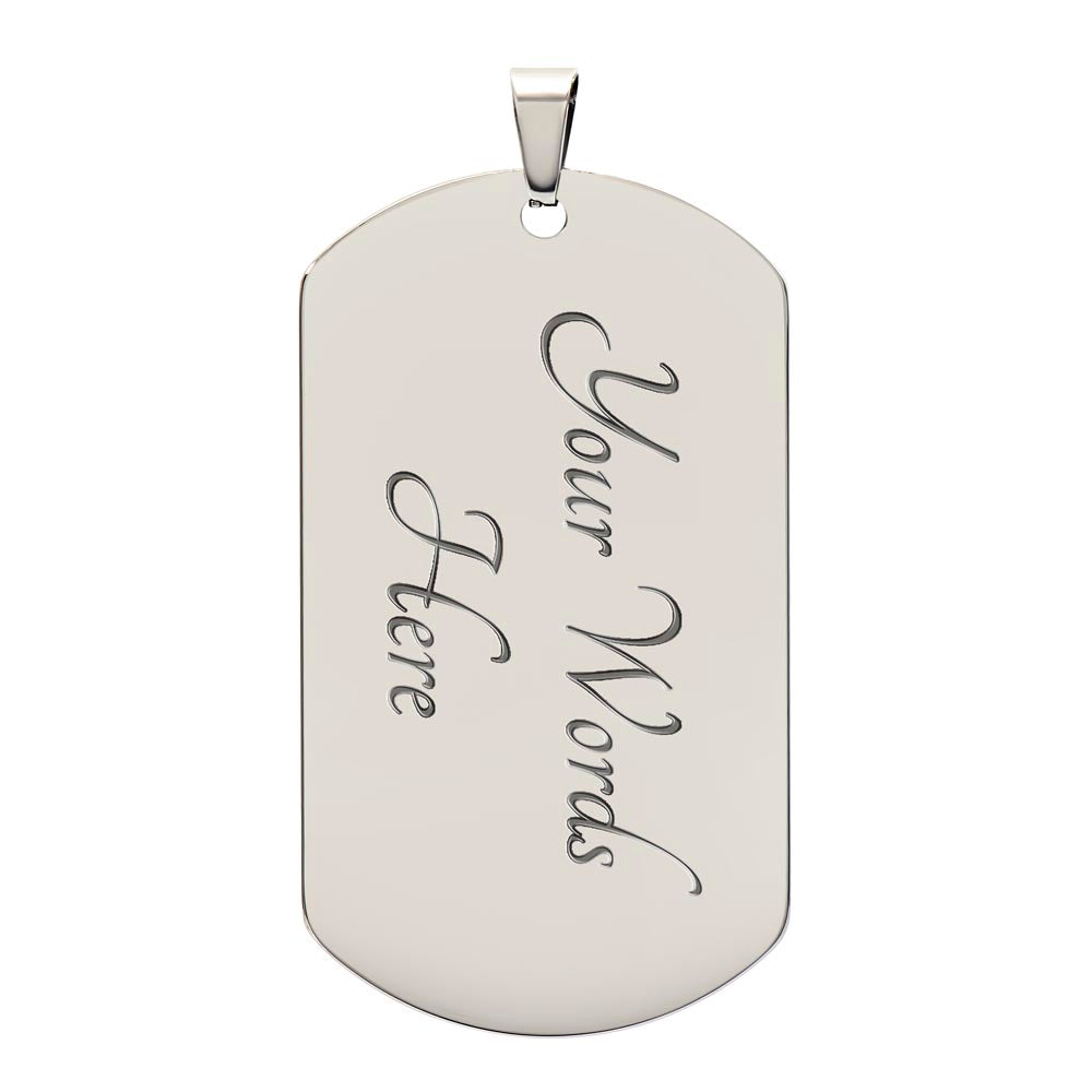 Personalized Engraved Dog Tag Necklace with Name and Number