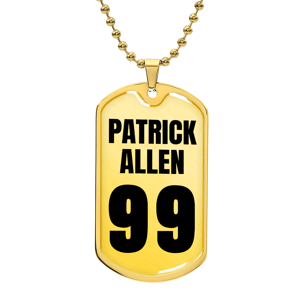 Personalized Engraved Dog Tag Necklace with Name and Number