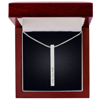 Personalized Engraved 4 Sided Vertical Bar Necklace