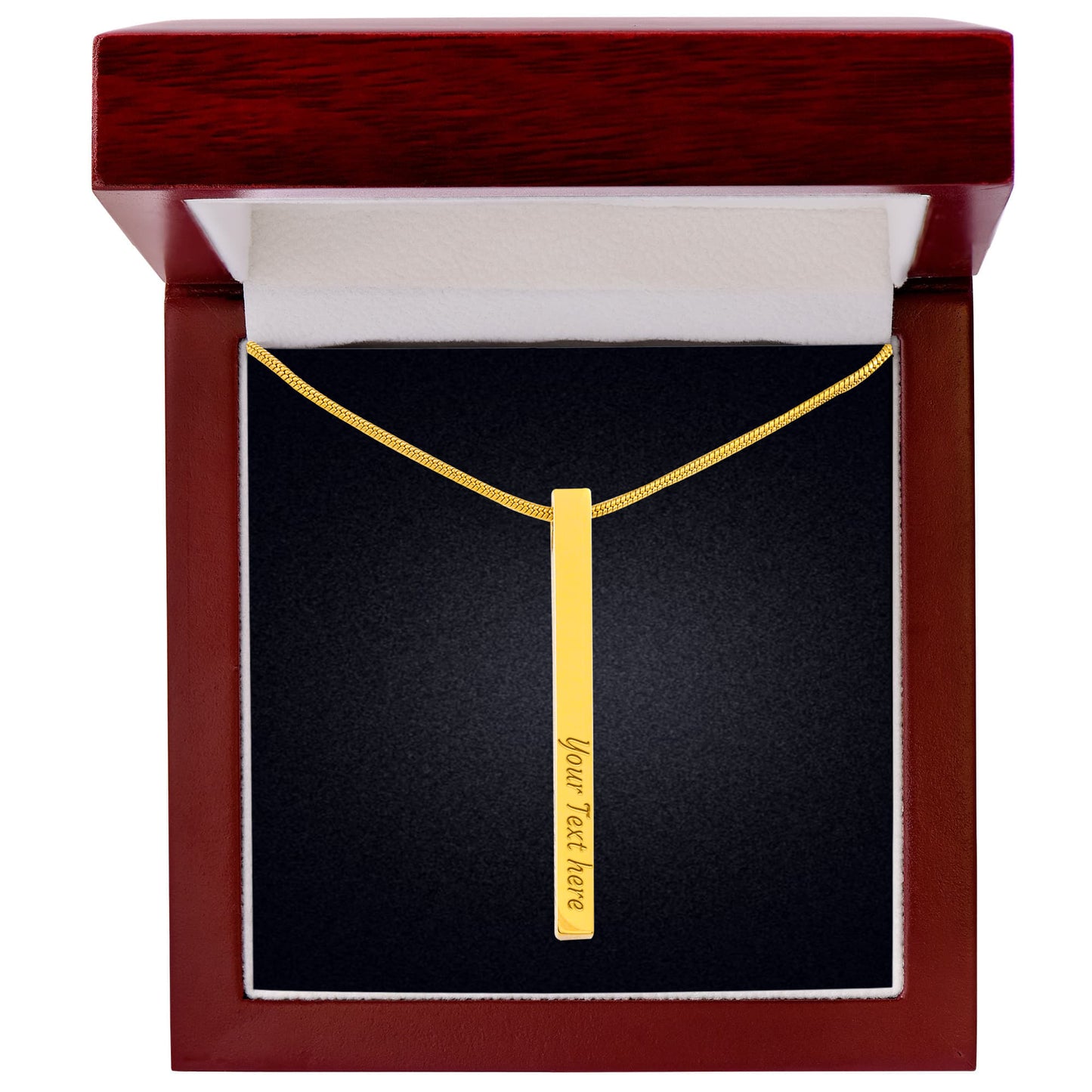 Personalized Engraved 4 Sided Vertical Bar Necklace