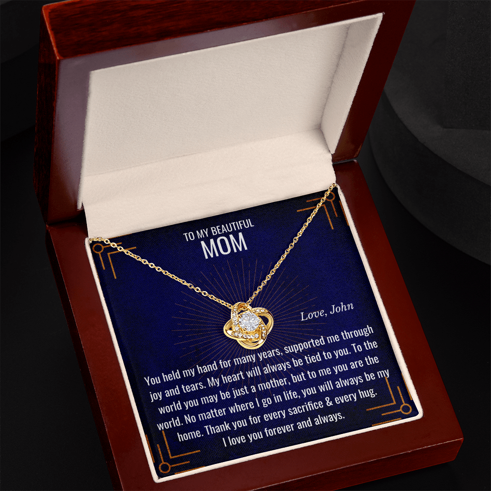 Love Knot Necklace with Chain & Personalized Card