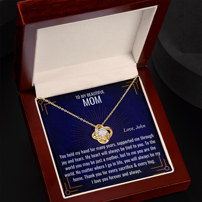 Love Knot Necklace with Chain & Personalized Card