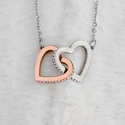 Interlocking Hearts Necklace with  Personalized Card