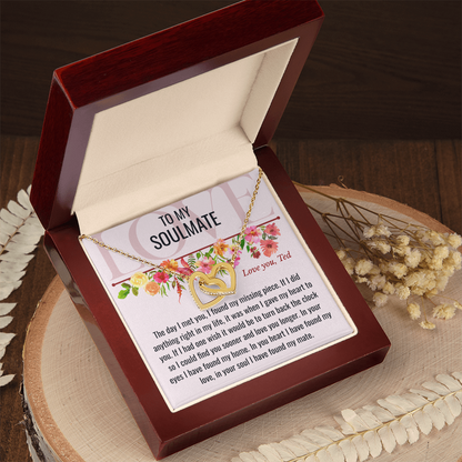 Interlocking Hearts Necklace with  Personalized Card