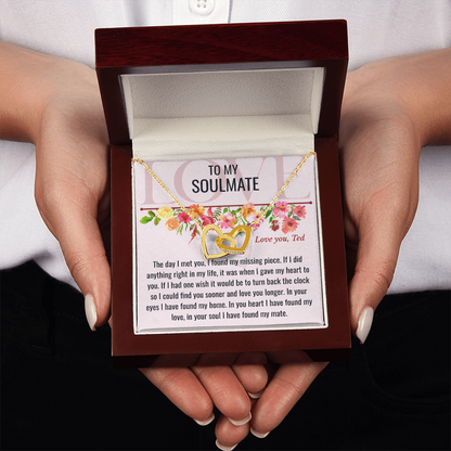 Interlocking Hearts Necklace with  Personalized Card