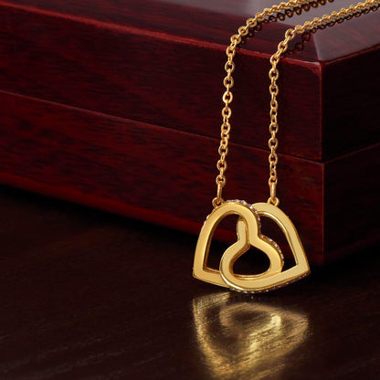 Interlocking Hearts Necklace with  Personalized Card