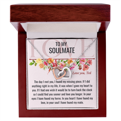Interlocking Hearts Necklace with  Personalized Card
