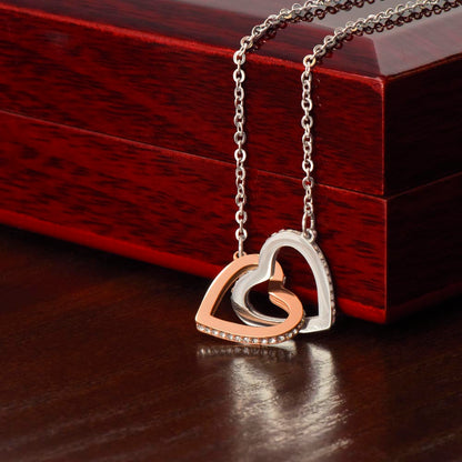 Interlocking Hearts Necklace with  Personalized Card